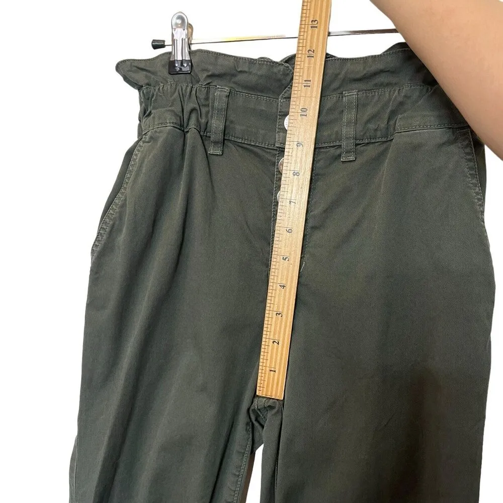 Veronica Beard Paper Bag Tedi Tapered Leg Pants Cropped High Rise Green Size 25 - Image 16