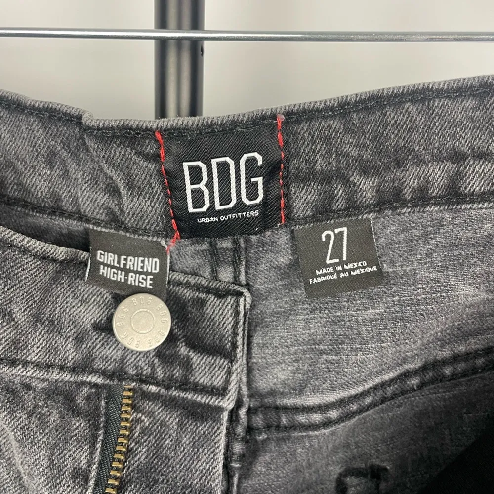 Urban Outfitters BDG Distressed Washed Black Girlfriend High Rise‎ Denim Shorts - Image 5