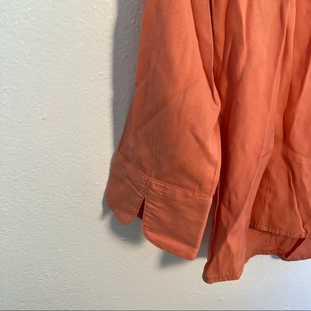 Dress Barn Button Down Blouse Peach Orange - Image 7