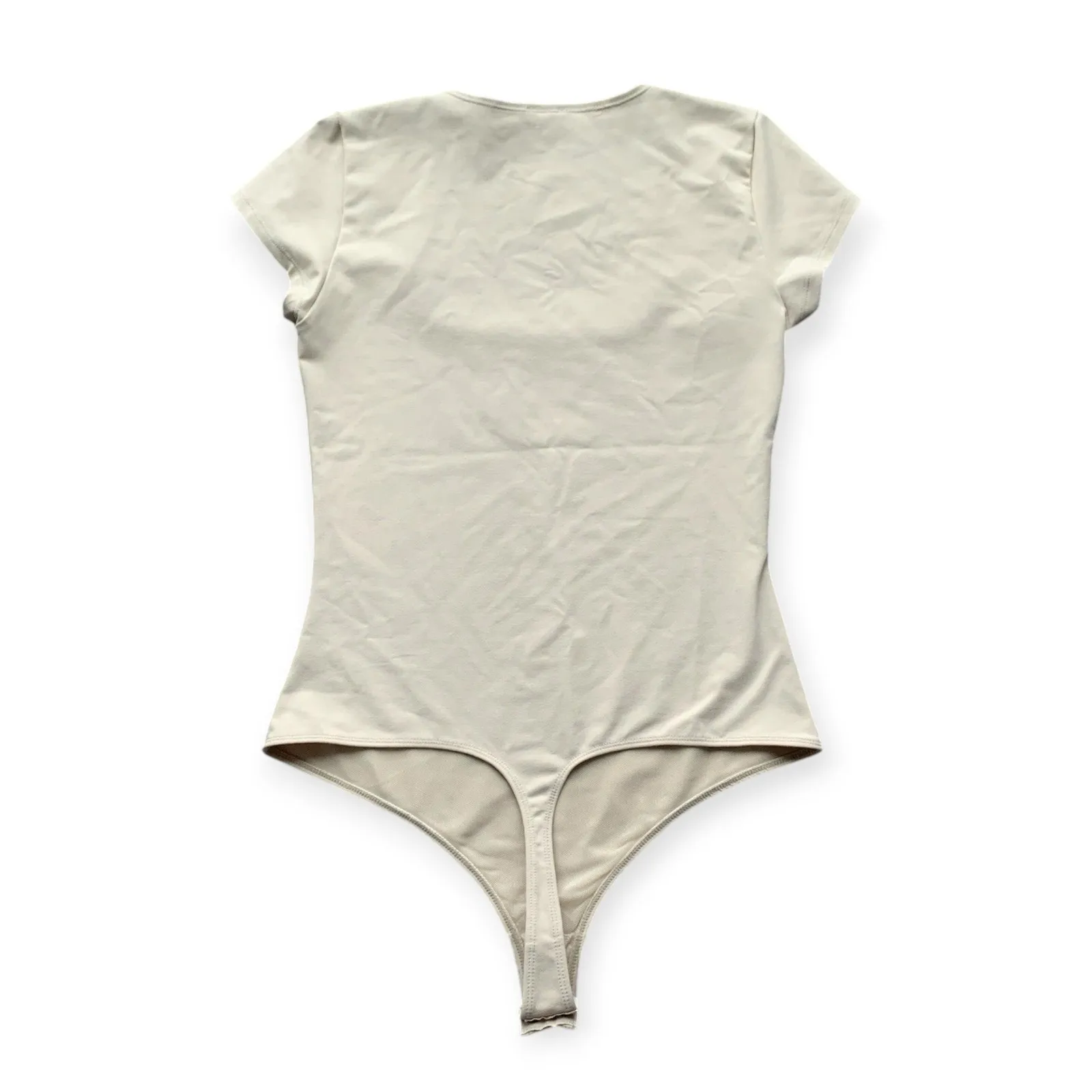 FREE PEOPLE INTIMATELY | M | Square Eyes Cap Sleeve Thong Bodysuit in Cream - Image 8