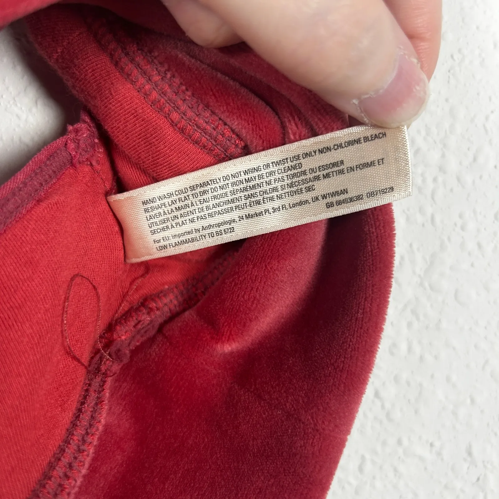 Floreat Loved By Anthropologie Red Velvet Halter Strappy Bralette Top‎ Medium - Image 8