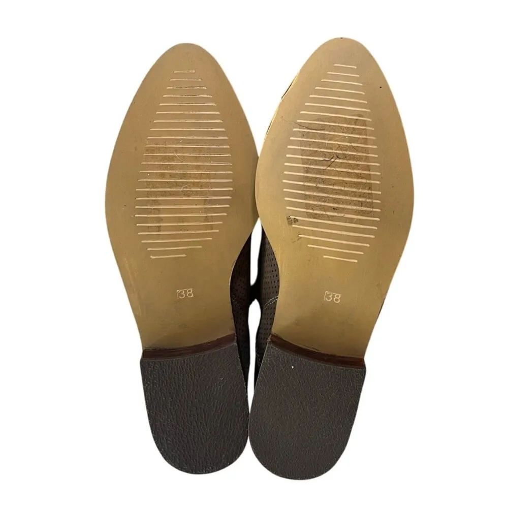 KAANAS NWOT Women's Tan Mexicali Ankle Boot Booties Perforated Detail Size 8 - Image 7