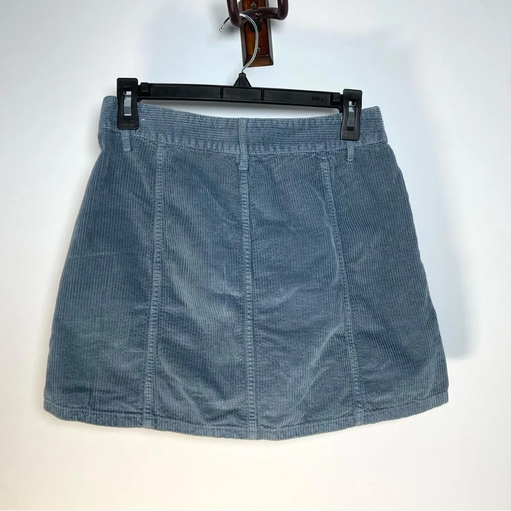 American Eagle Blue Corduroy Mini Skirt Coastal Cowgirl Preppy Cottage Western 2 - Image 3