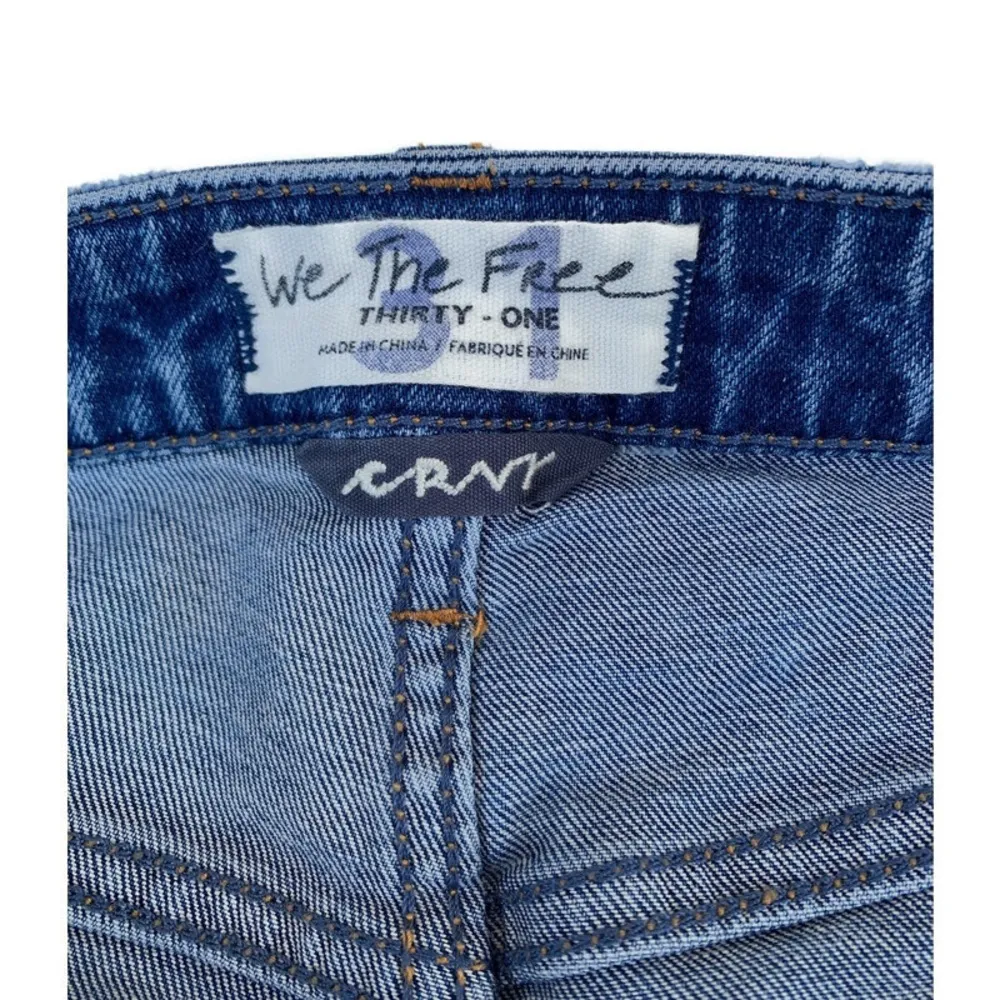 Free People  CRVY Vintage High Rise Blue Distressed Denim Shorts 31 - Image 6