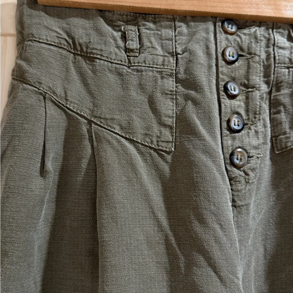 Anthropologie - Olive Green Wide-Leg Crop Pants - XS - Image 5