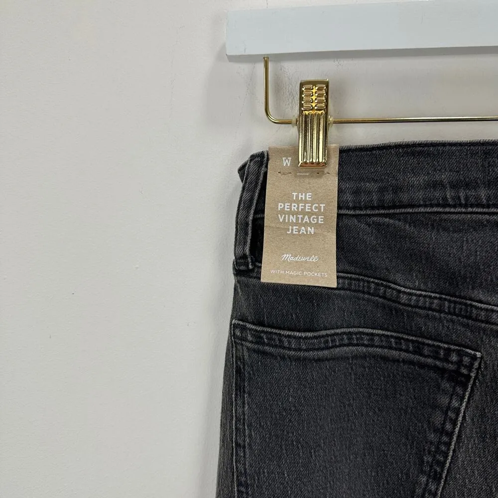 Madewell The Tall Perfect Vintage Jean Bartlett Wash Black Ripped US 24 NWT - Image 9