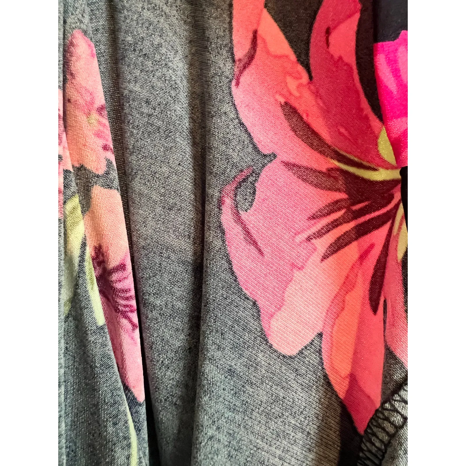 Alexandra & Oak Elbow Length Bell Sleeve Midi Floral Dress Medium Blue - Image 7