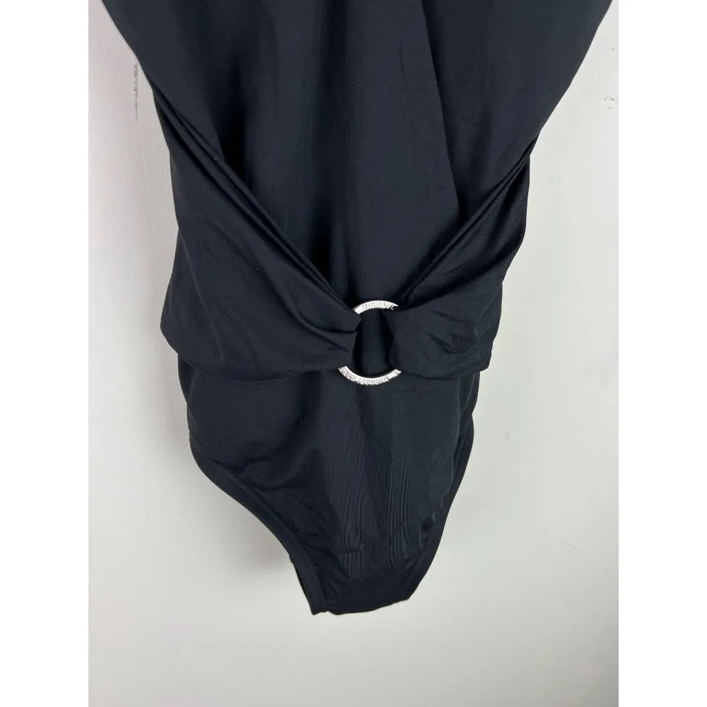Michael Michael Kors Tummy Control Slimming Black One Piece Swimsuit 4 - Image 4