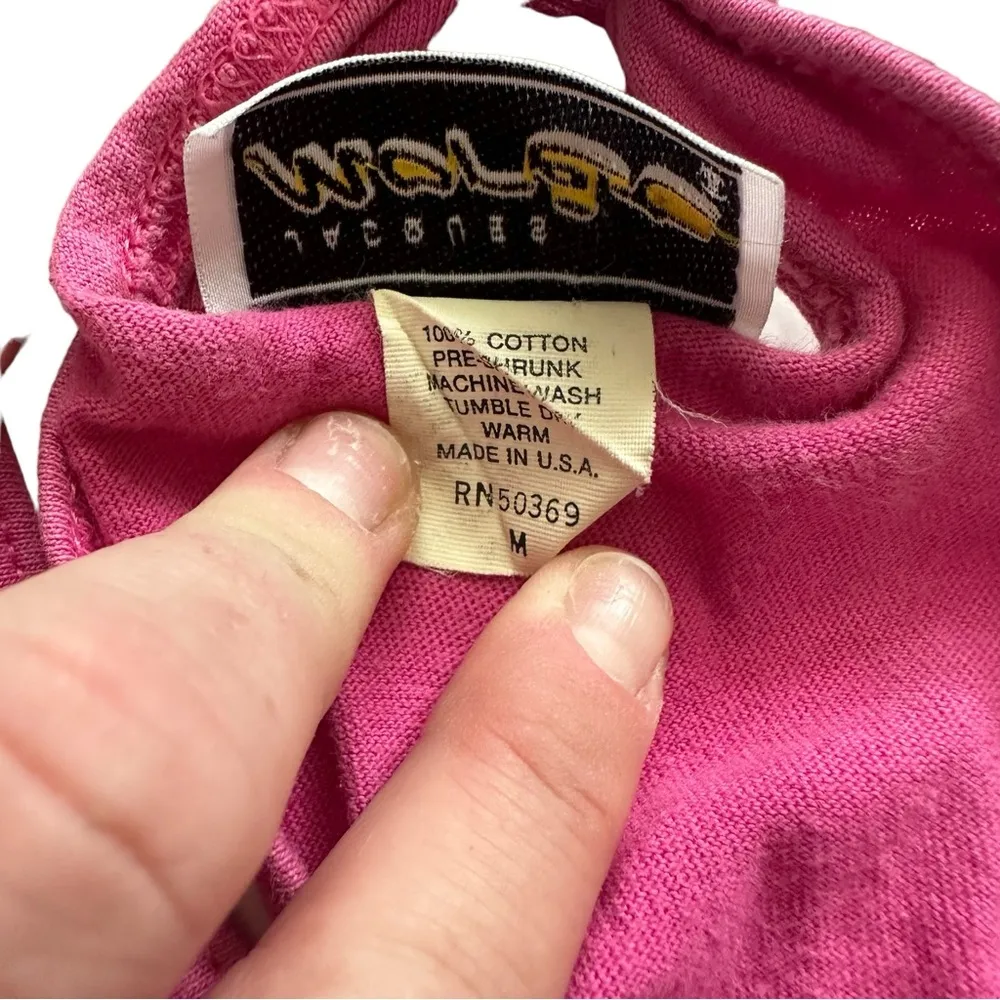 Vintage 90s Sleeveless Pink Beach Summer Seashell Tied Back Racer Back Top Size M - Image 6