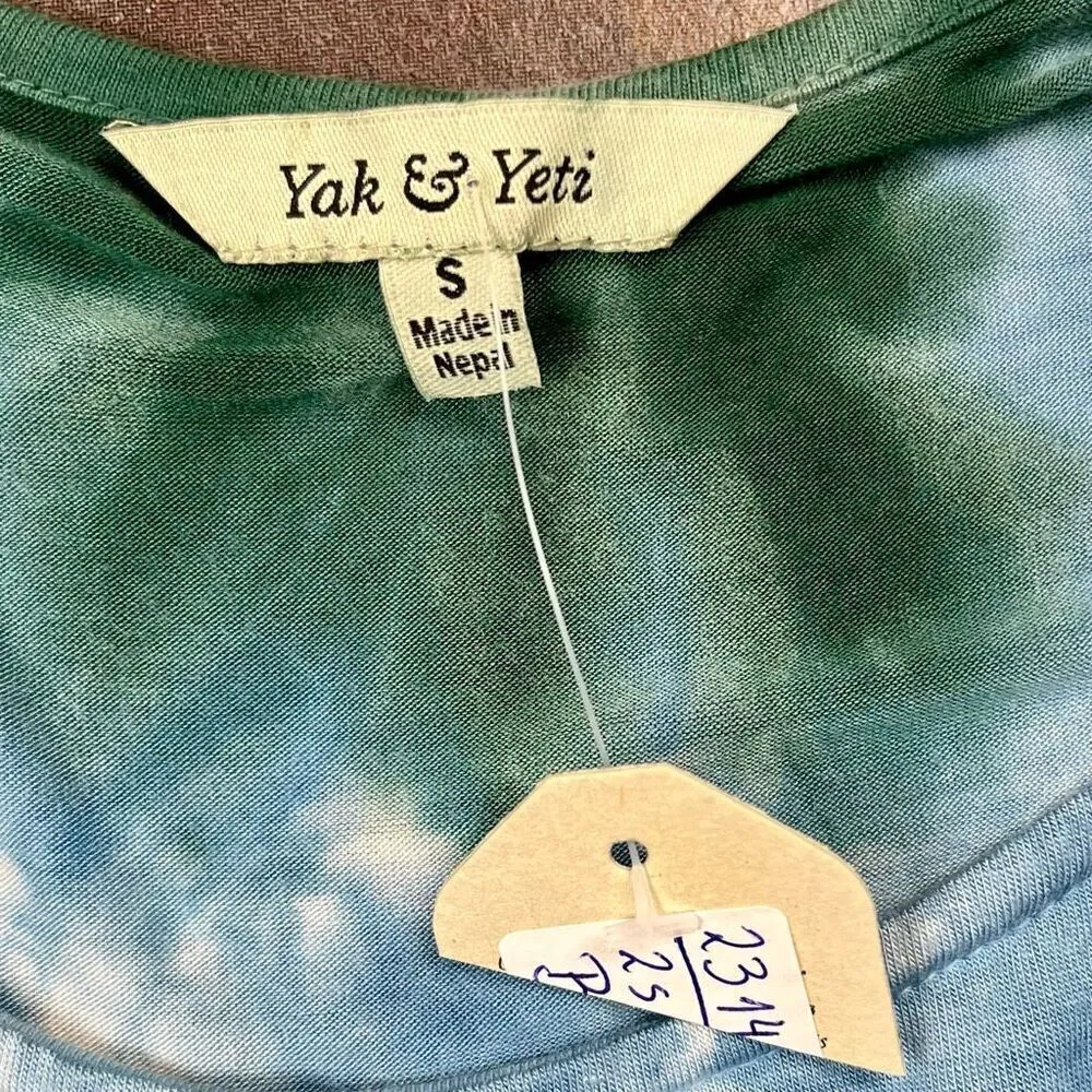 NWT Yak & Yeti Casual Tye Dye Lace Tank Small Blue - Image 8