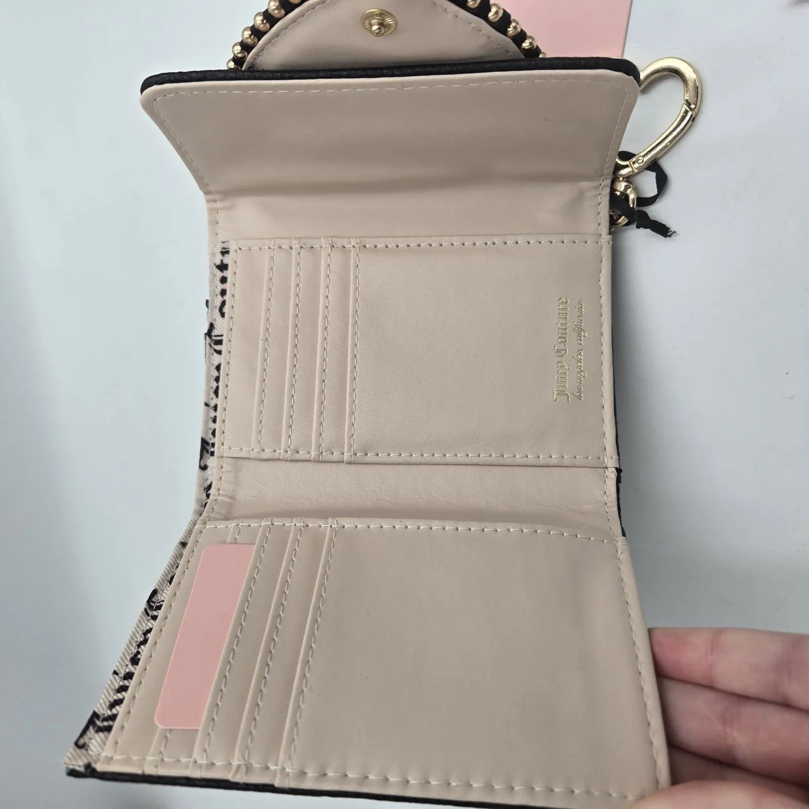 Juicy Couture Liquorice Love Never Dies Double Sided Black Trifold Wallet NWT - Image 2