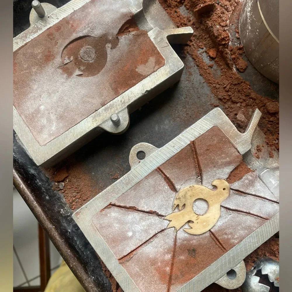 Turquoise and sterling sand casted eagle cuff bracelet Silver - Image 4