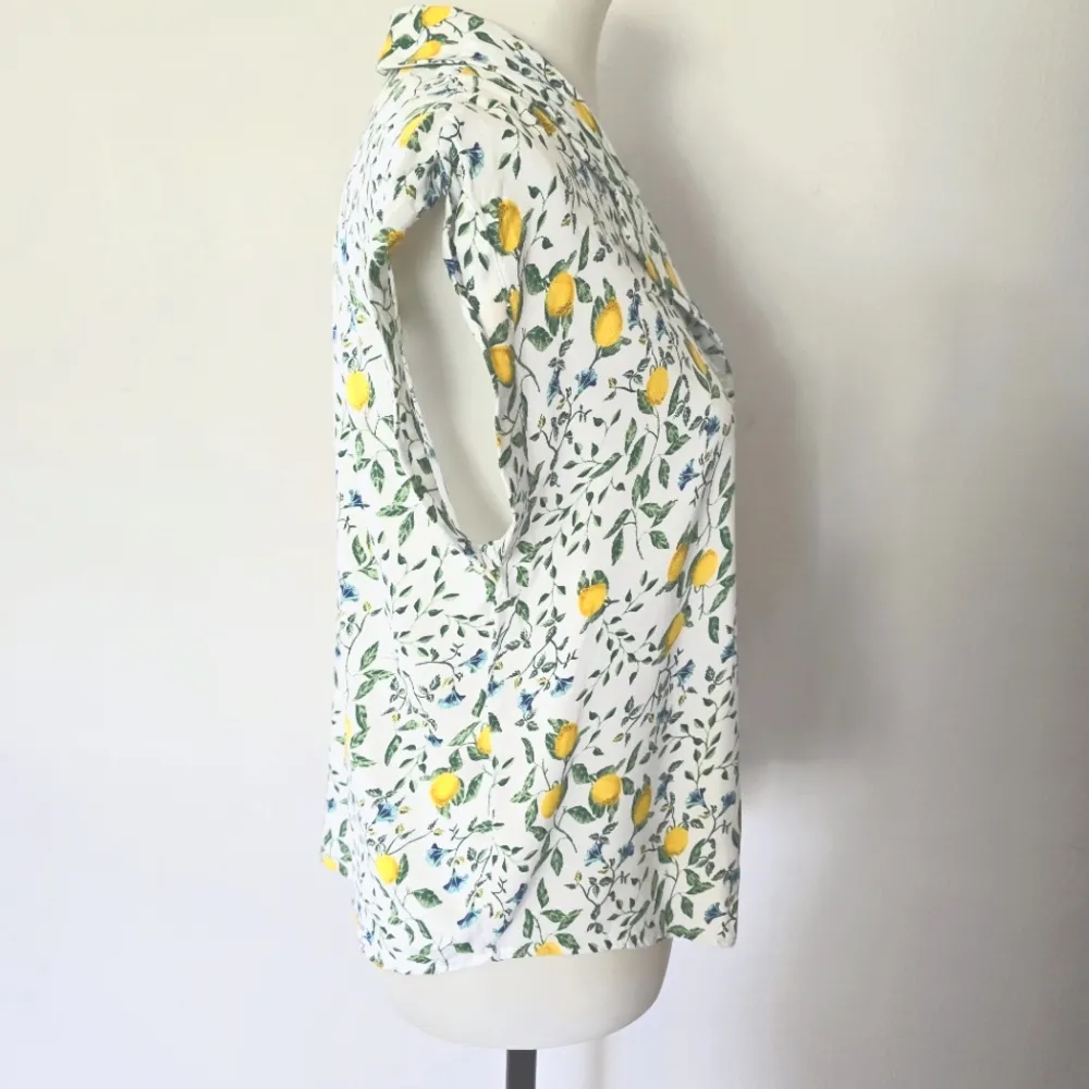 Cooper & Ella White Citrus Floral Button Down Size Small - Image 4