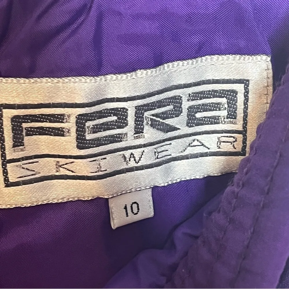 Fera Ski Wear Womens Sz 10 Vintage Ski Snowboard Snow Pants Purple 90’s - Image 12