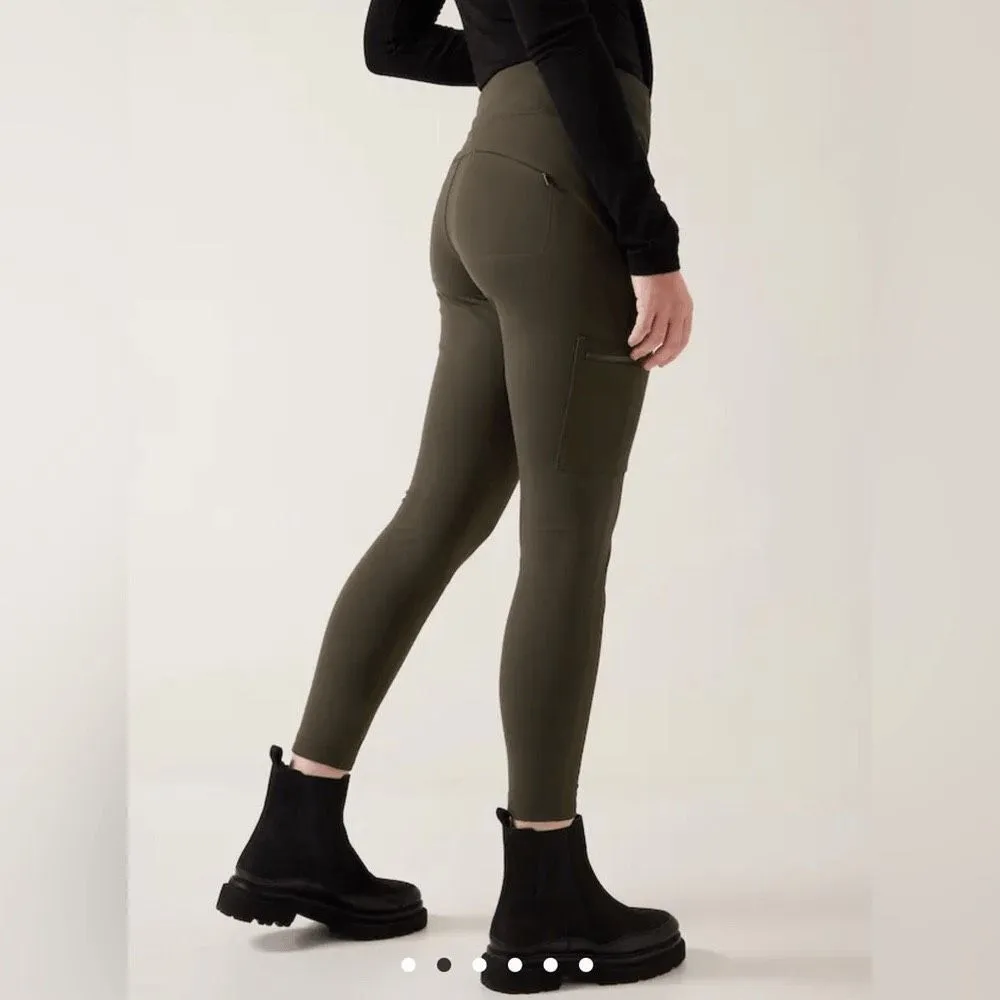 ✨ATHLETA GREEN HEADLANDS HYBRID CARGO SZ 8 TIGHTS✨ - Image 6