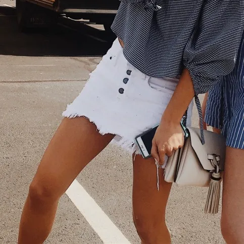 LF Carmar White Denim Skirt - Image 2