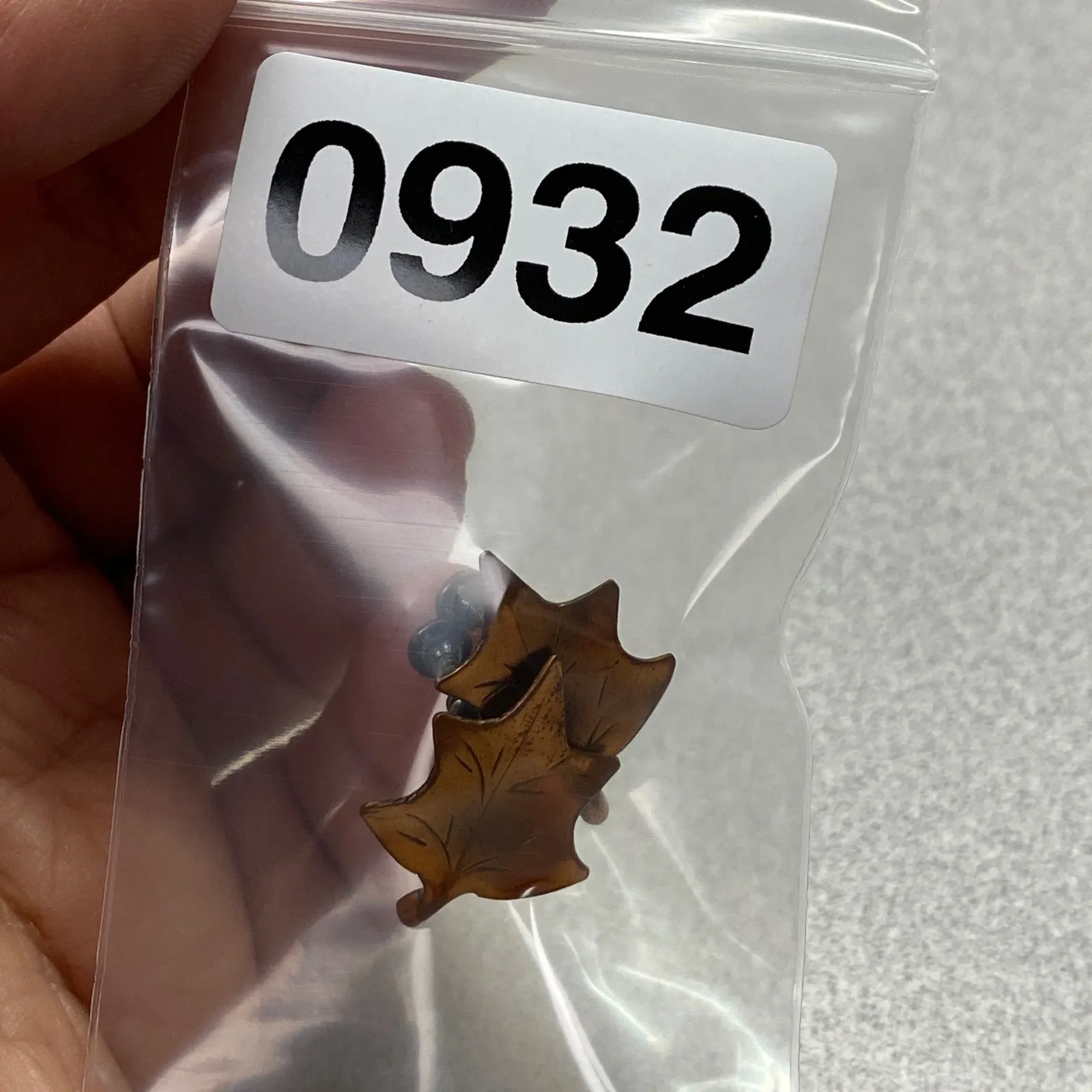 Vintage Copper Leaf Screw Back Earrings Sterling Nature Inspired Autumn Jewelry Brown - Image 8