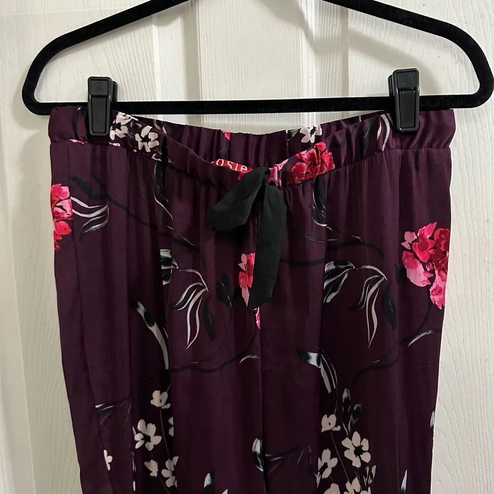 Josie Natori Freestyle Pants Purple / Pink Women’s size Medium pretty floral - Image 3