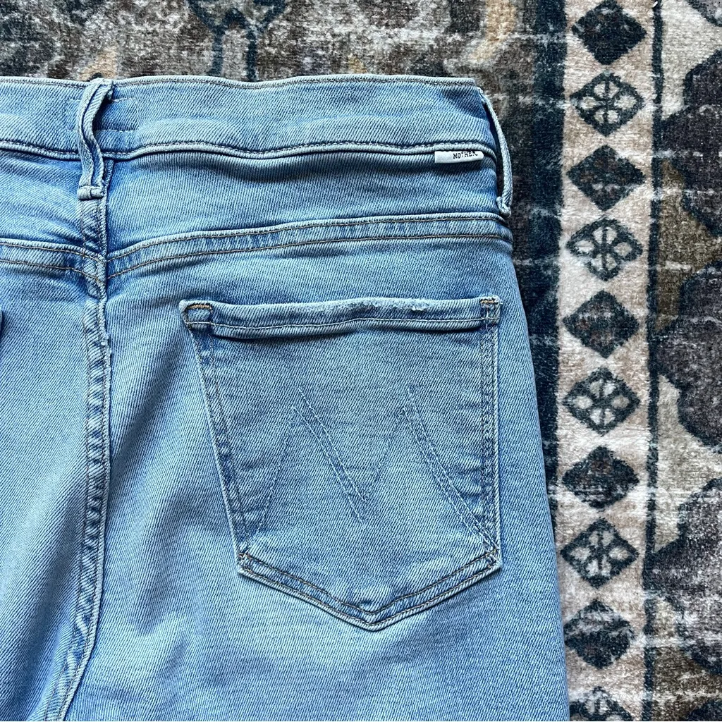 Mother the insider crop step fray limited edition light raw hem stretch jeans Blue Size 31 - Image 8