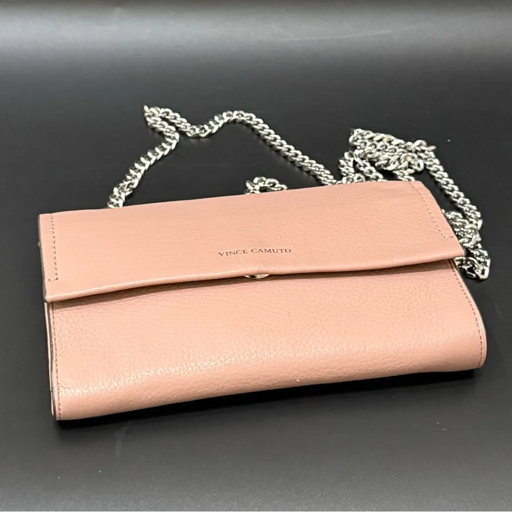 VINCE CAMUTO Zosia Pebbled Leather Crossbody Bag in Vintage Quartz Old Rose Pink - Image 3