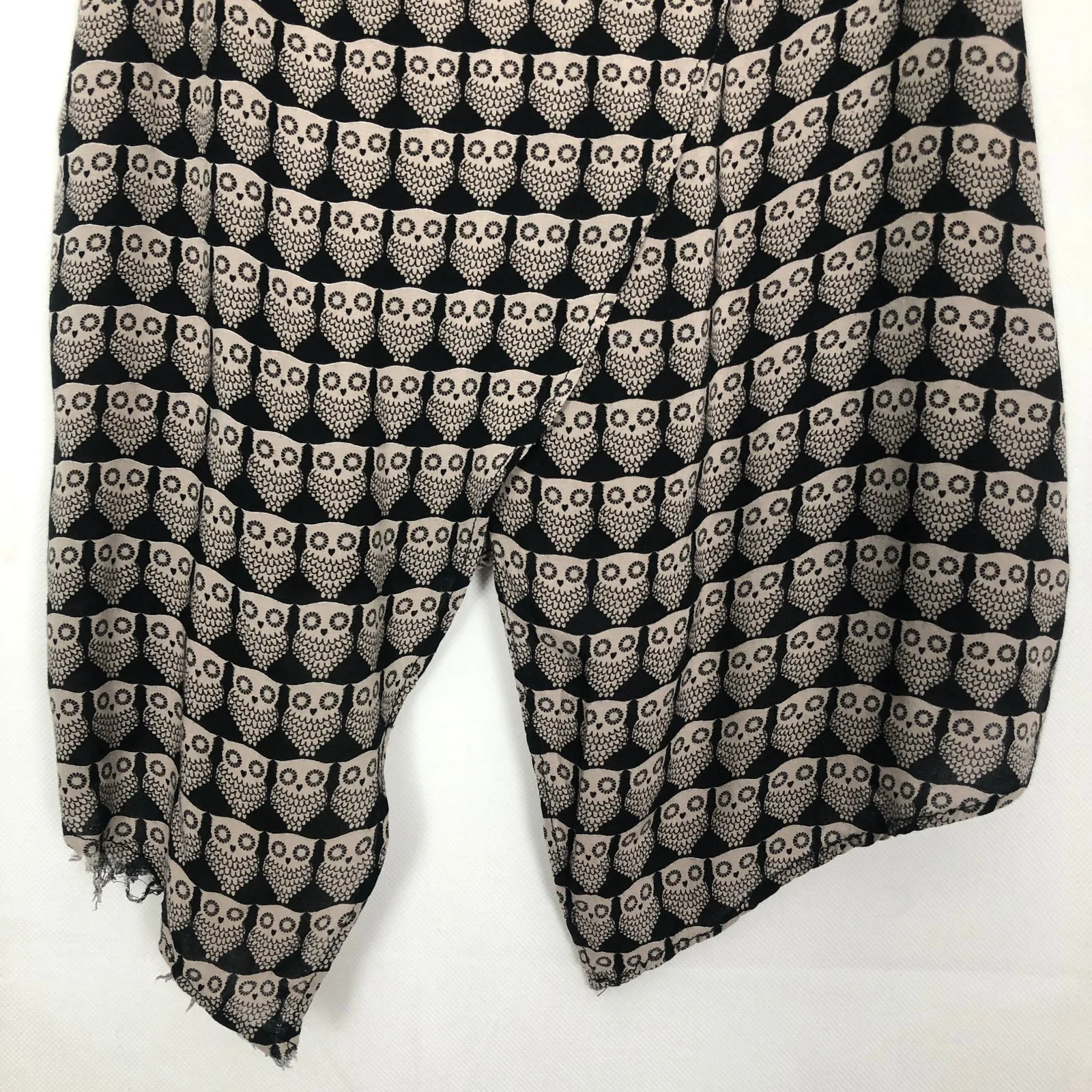 Out From Under Owl Print Novelty Button Down Sleeveless Top Size 40 Brown - Image 9