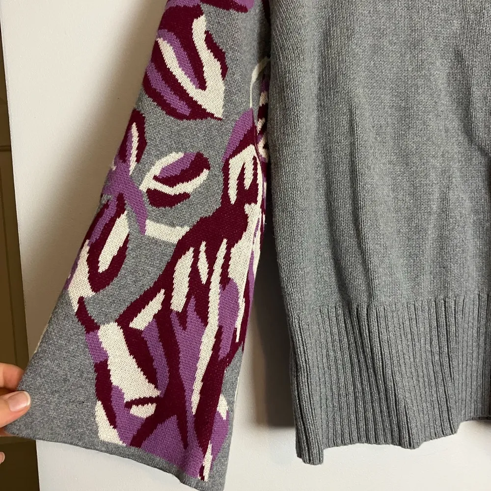 CAbi Eden Gray Purple Pullover Chunky Sweater - Image 5