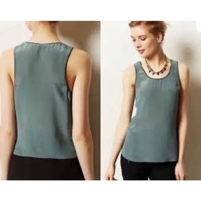 Anthropologie Maeve 100% Silk Tank Top Sz 4 - Image 2