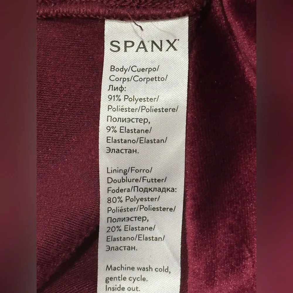 NWT Spanx Velvet Burgundy Leggings 1X High Rise Slimming Party Work Valentines - Image 11