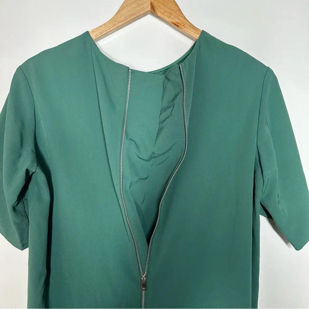 Everlane Green Japanese GoWeave Short Sleeve Zipper Back Shift Dress Size 2 - Image 8