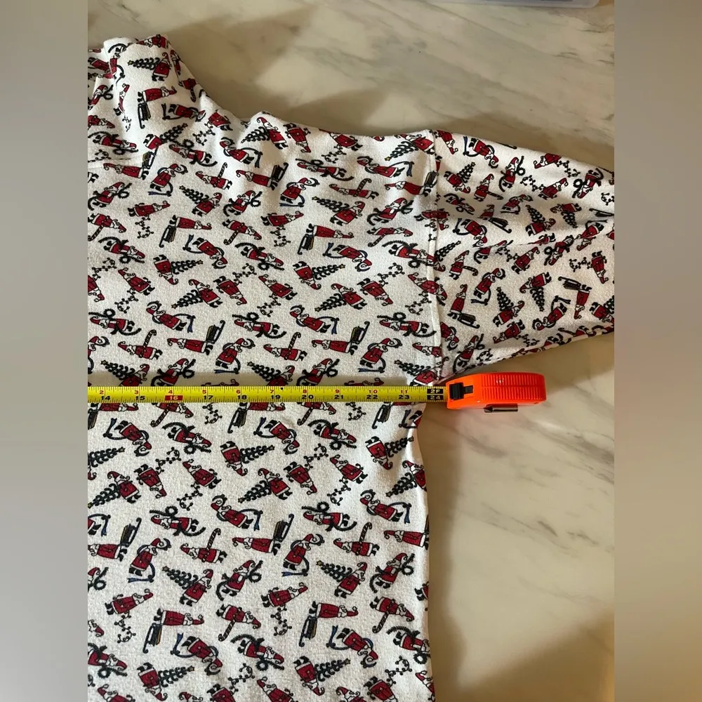 Vintage Susan Bristol Christmas Santa Top Women's L Made in Portugal 100% Cotton - Image 3