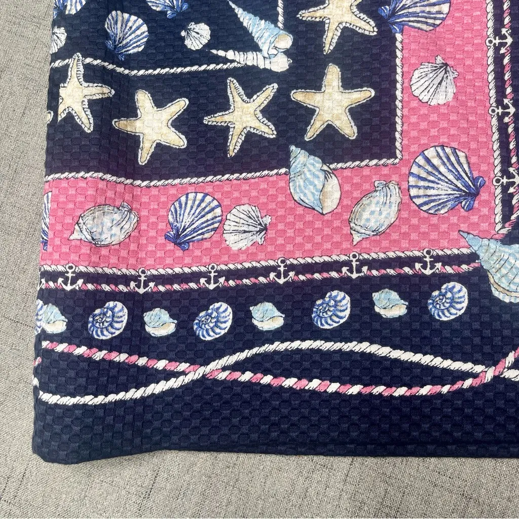 Talbots Blue & Pink Seashell & Starfish Pencil Skirt 6 Small - Image 5