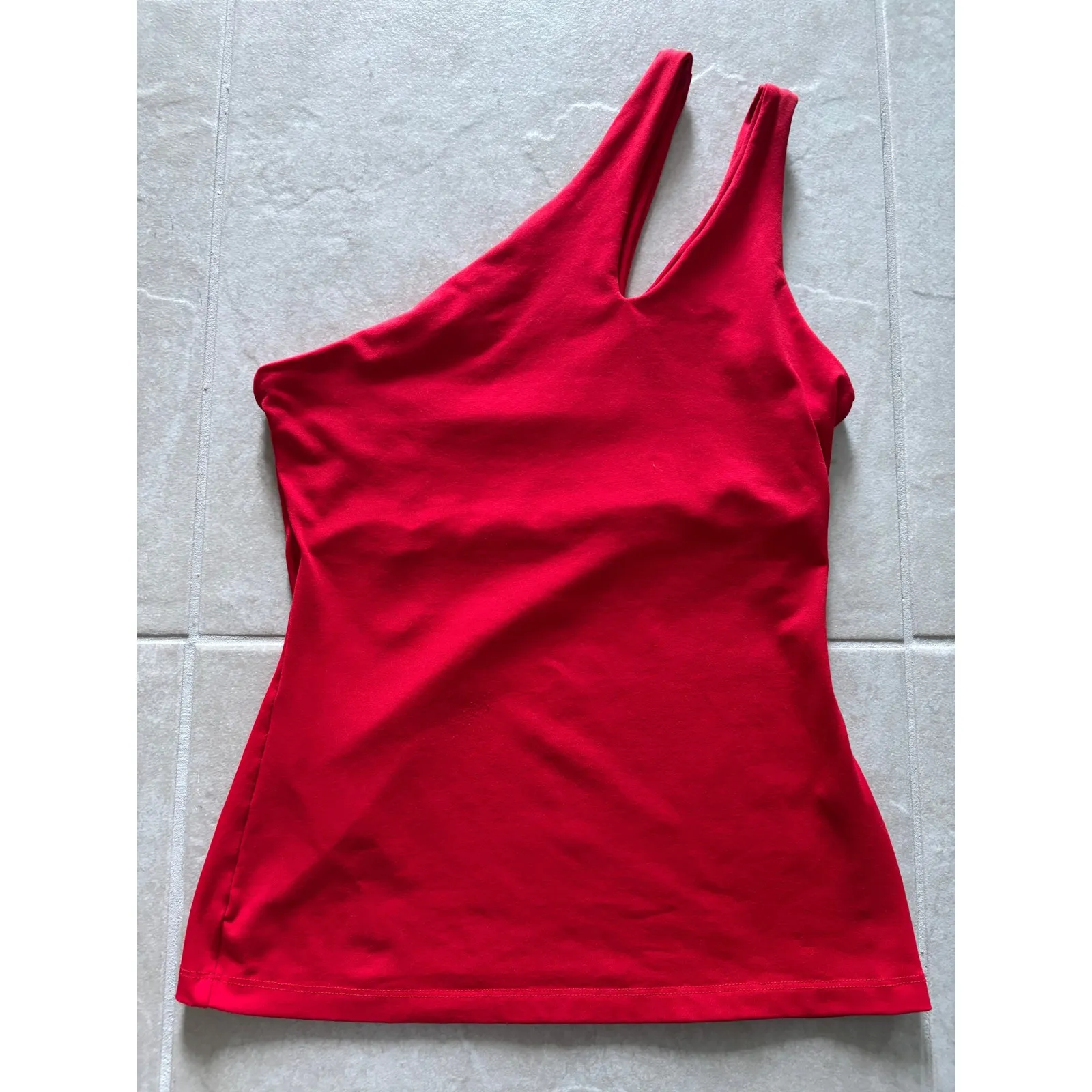 Susana Monaco One Shoulder Top Womens Small Cherry Red Festive Cocktail Luxury - Image 4