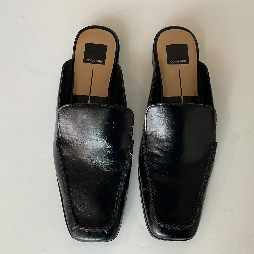 Dolce Vita Glossy Black Mules Size 10 - Image 3