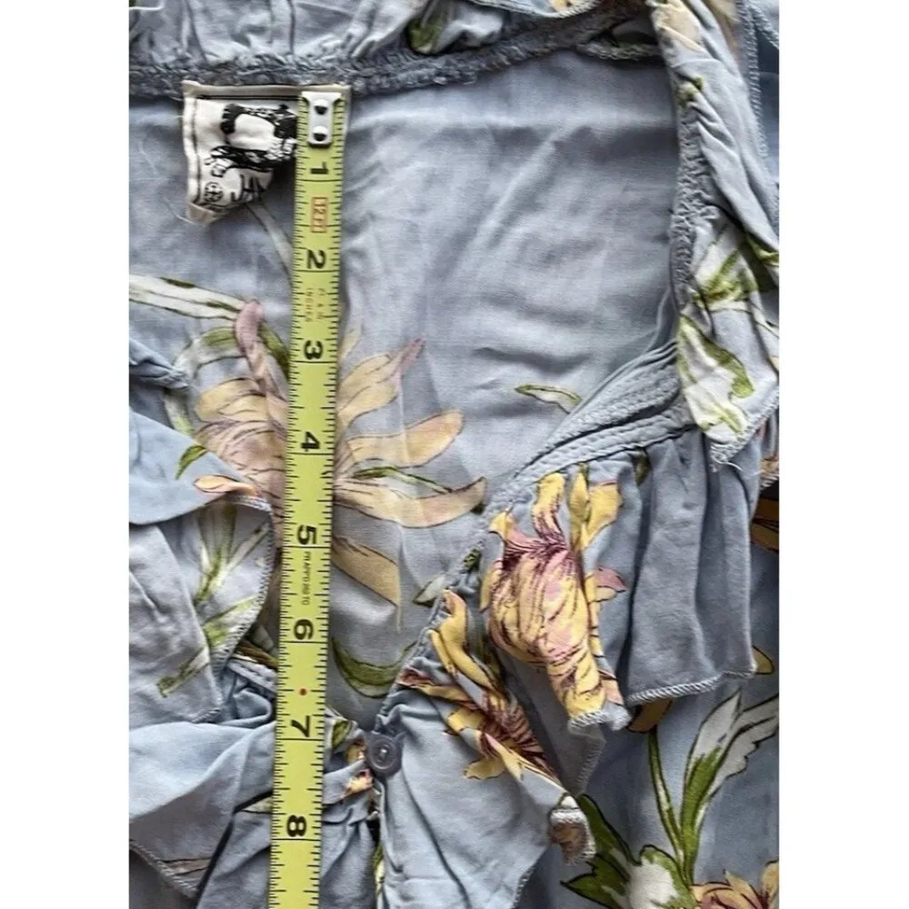 Jaase Maxi Dress Women's Medium Red Floral Button Front Smocked Waist Prairie - Image 12