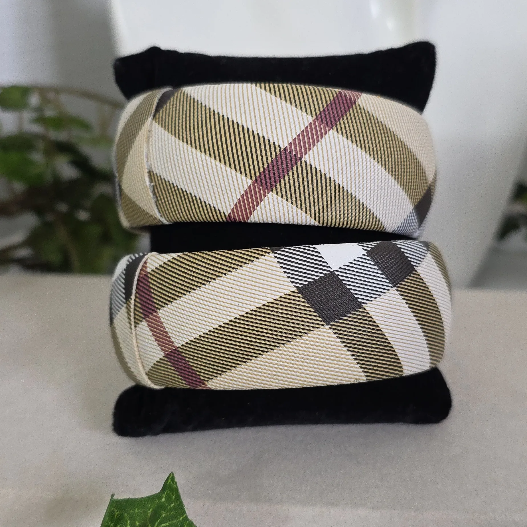 Bangle Bracelet Set Nova Check Plaid - Image 2