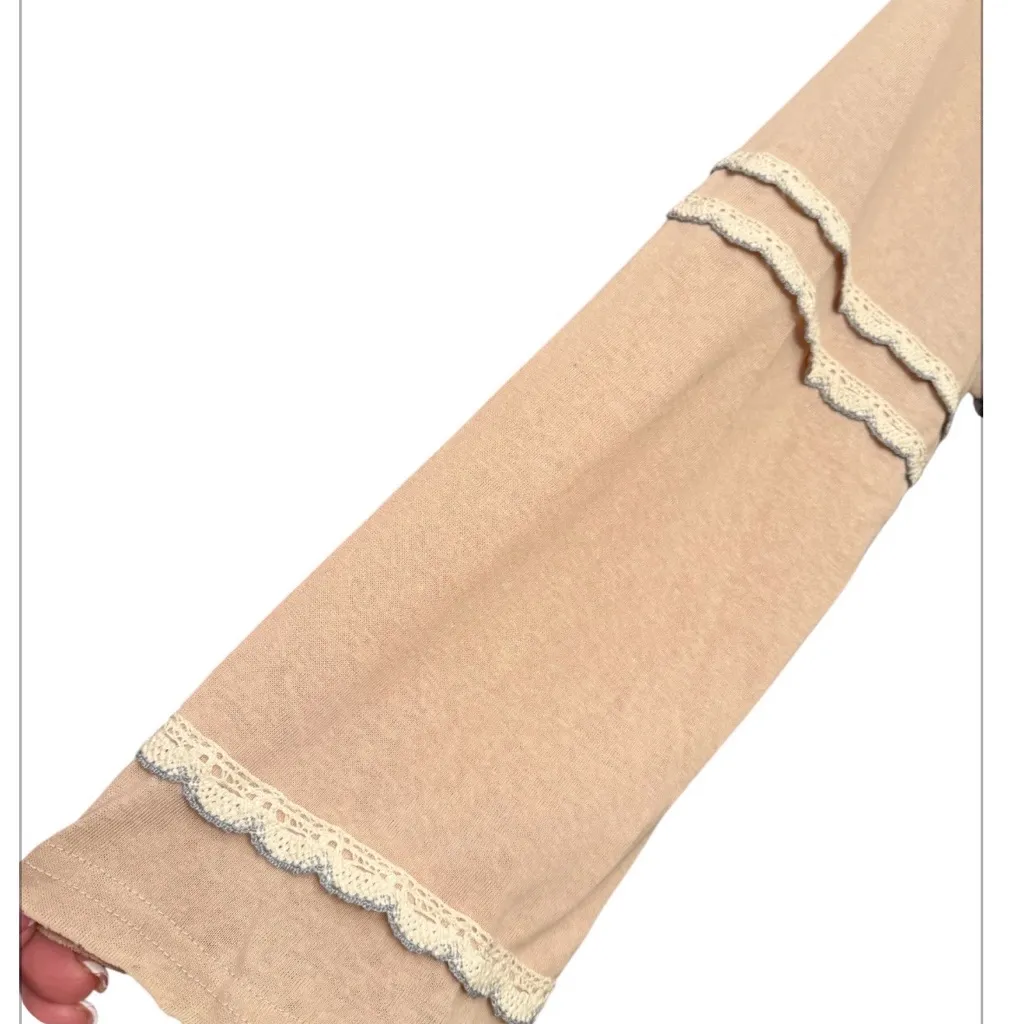 POL Bohemian Beige and Blue Patterned Women's Top - Image 4