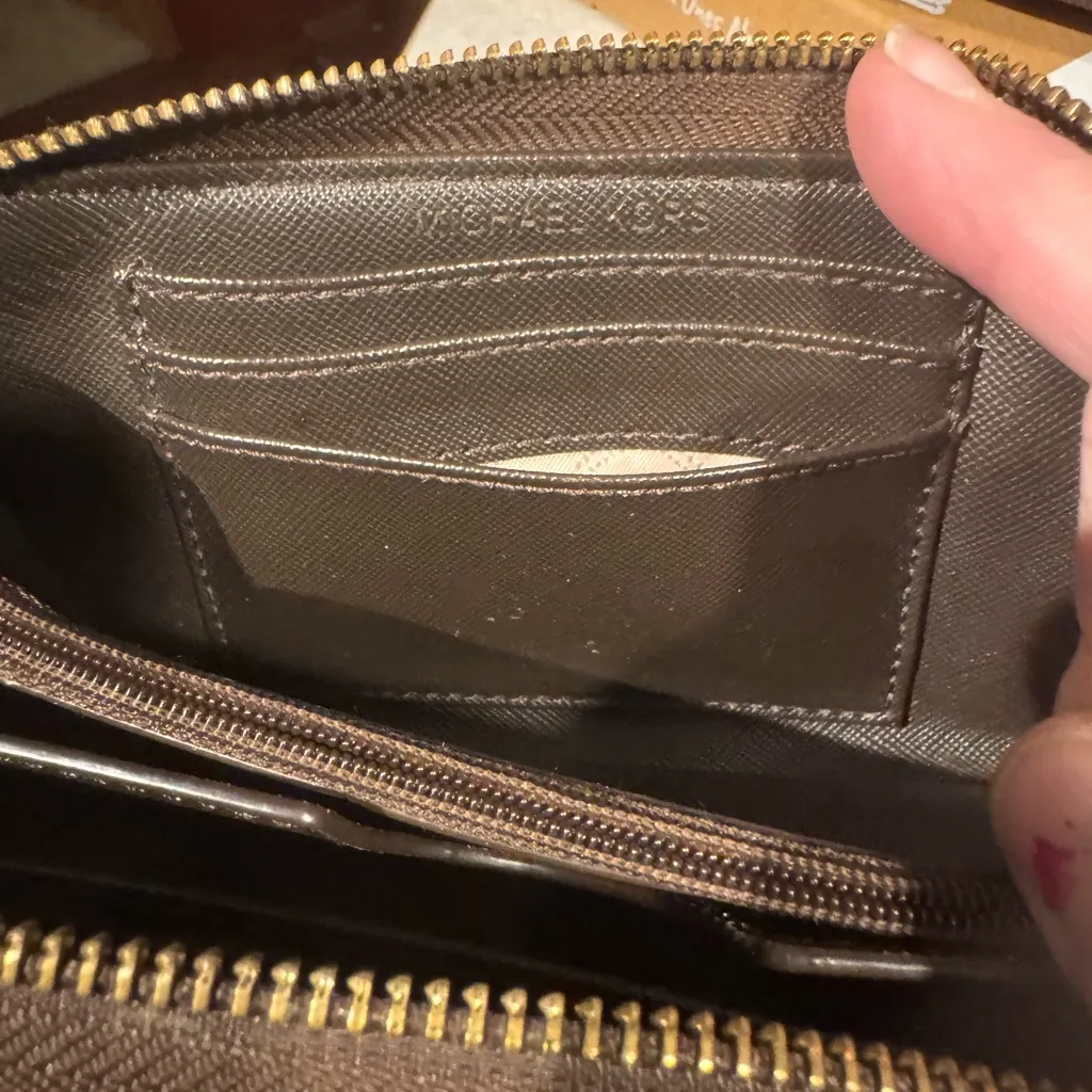 Michael Kors Jet Set Item Signature PVC East West Tote Brown teal w/ Wallet Blue - Image 16