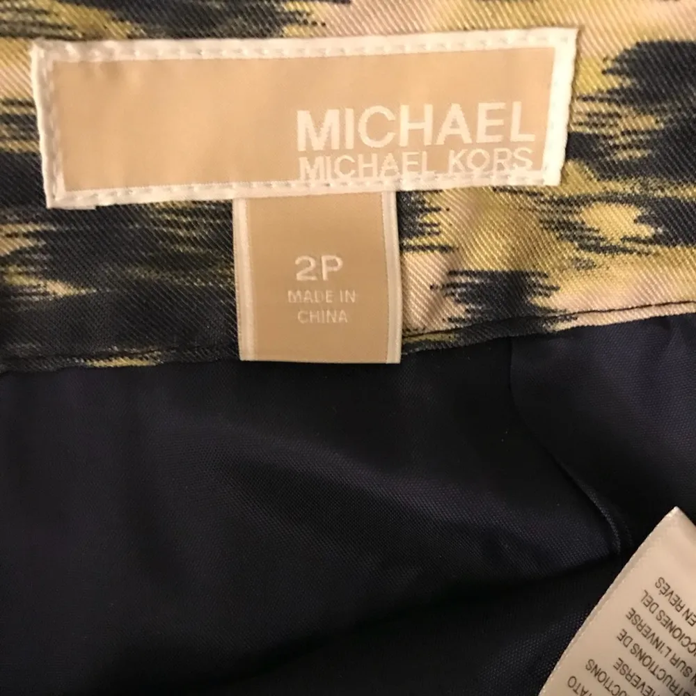 Michael kors petite size 2 work skirt yellow blue - Image 8