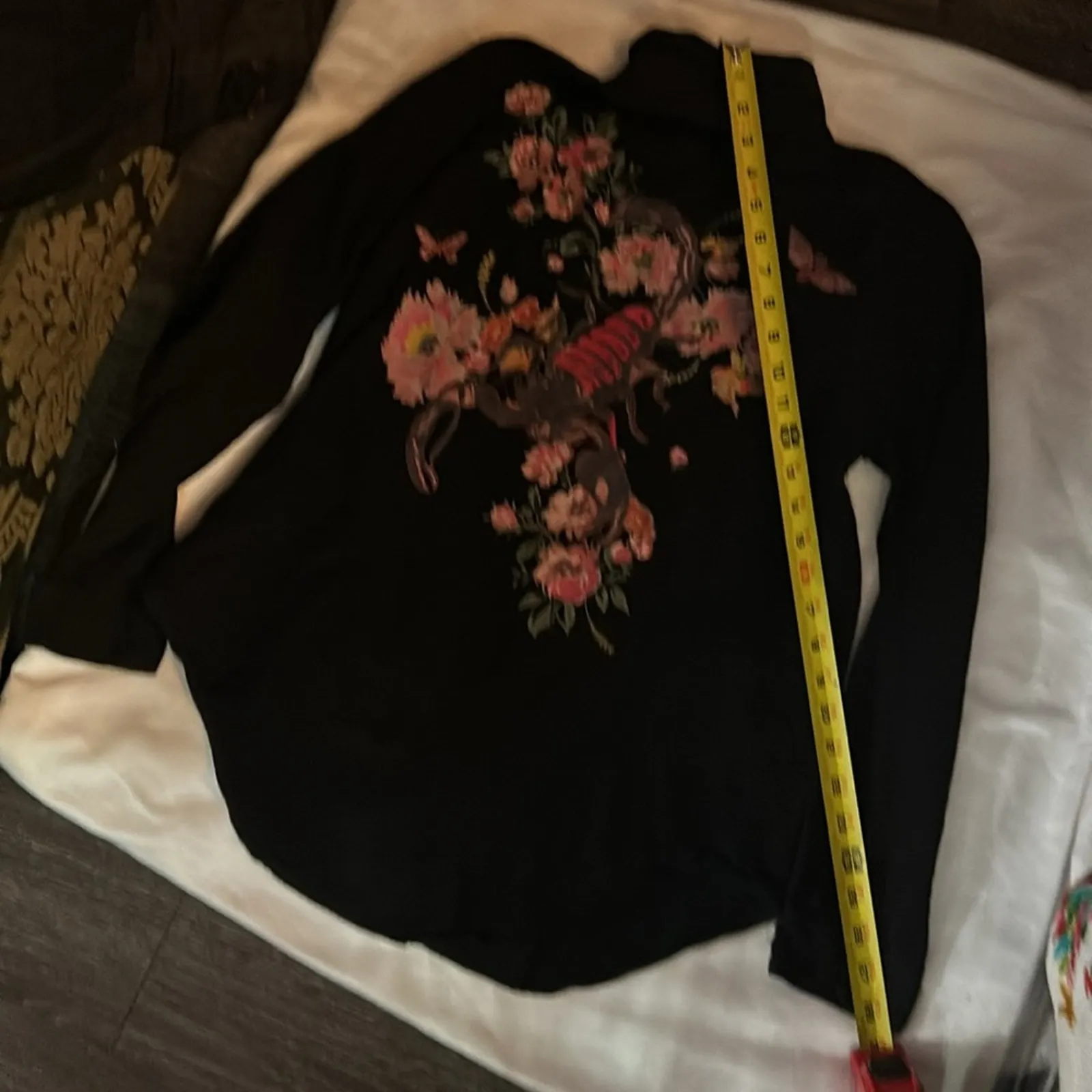 Topshop Black Floral Scorpion Embroidered Long Sleeve Top 6 Dopamine Festival - Image 8