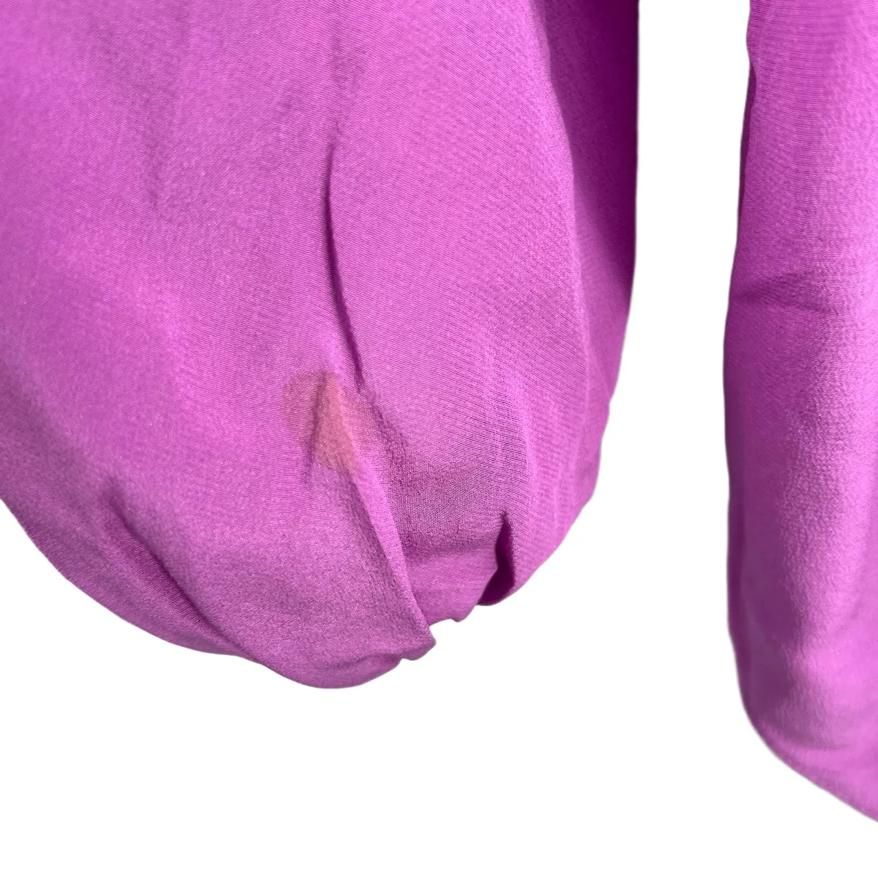 REBECCA TAYLOR Blouse Purple Silk Ruffled Long Sleeve Feminine Size 4 Flaw - Image 6