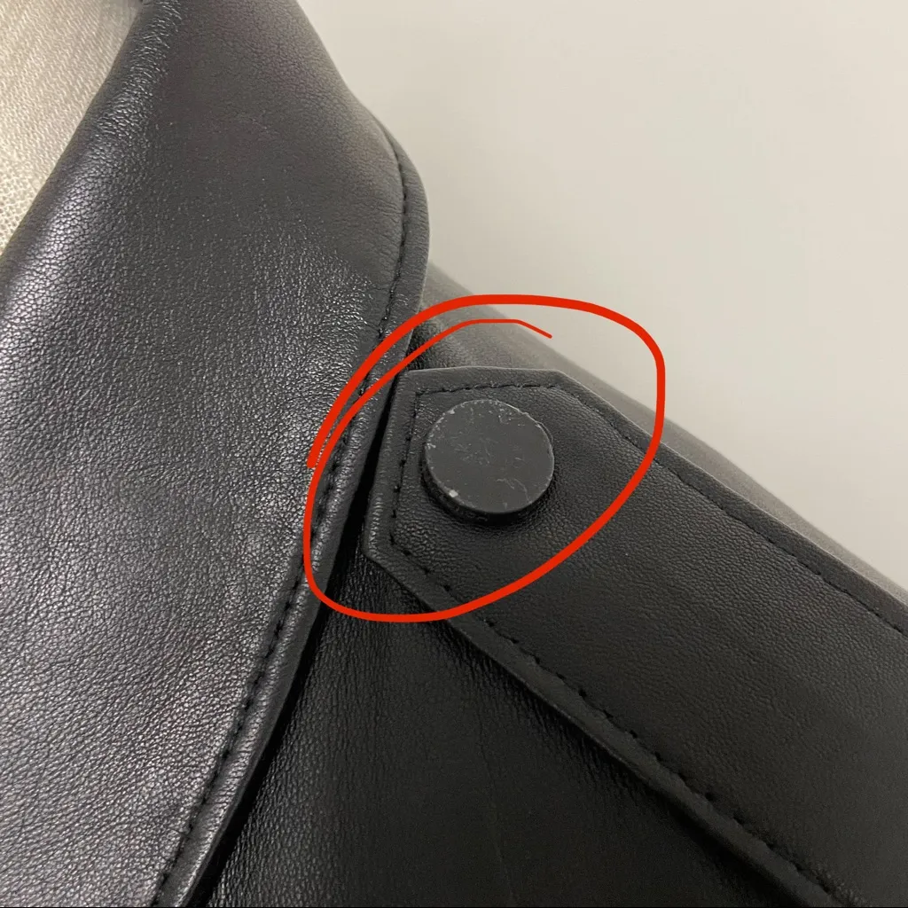 Tory Burch Black Leather Lila Jacket NWT 6 Zipper Closure Layer Seams Lined - Image 13