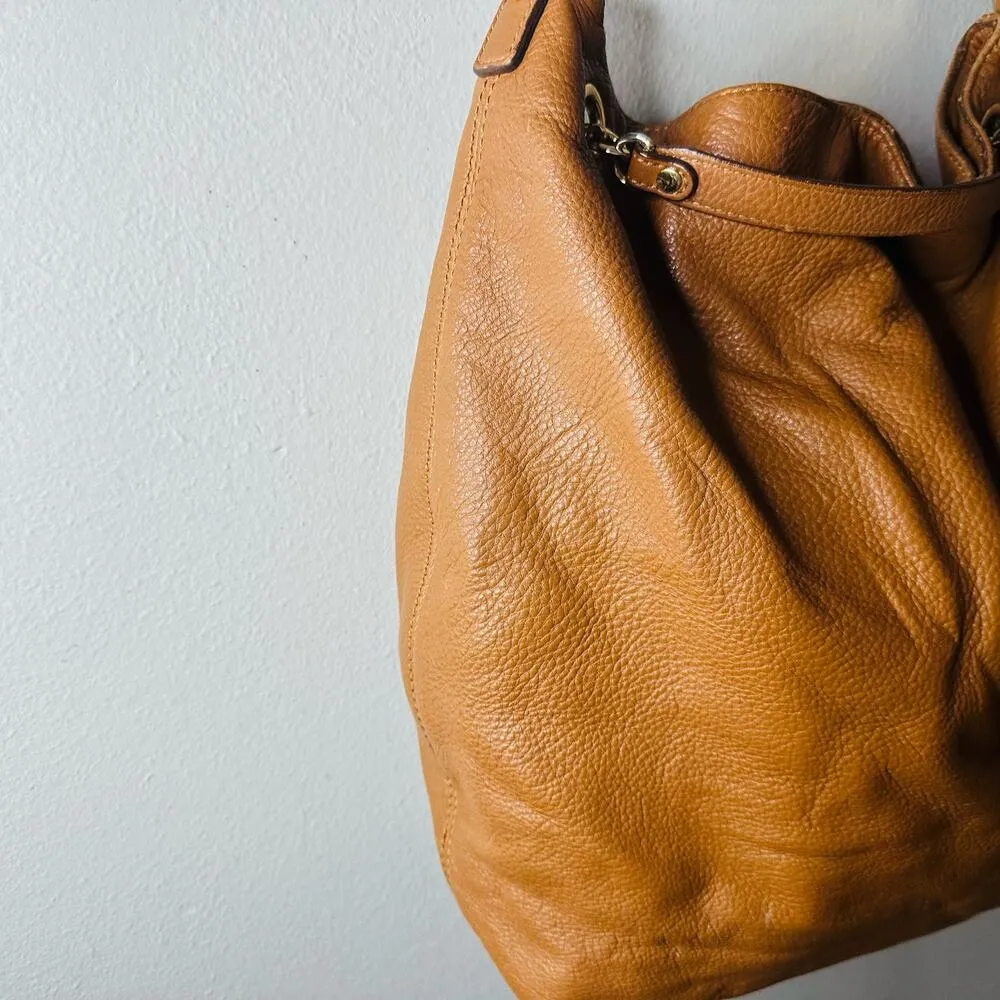 MICHAEL KORS Women's Jetset Brown Leather Gold Chain Handle Shoulder Bag - Image 4