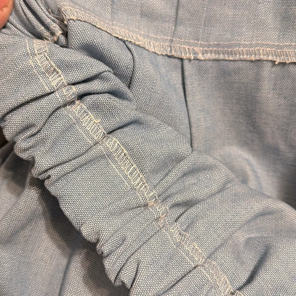 Vintage handmade chambray toyland holiday‎ Christmas skirt (small?) Blue - Image 11