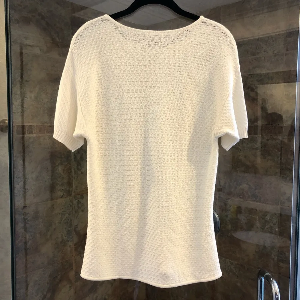 Frame Denim Crochet Lace Up Tee - Image 7