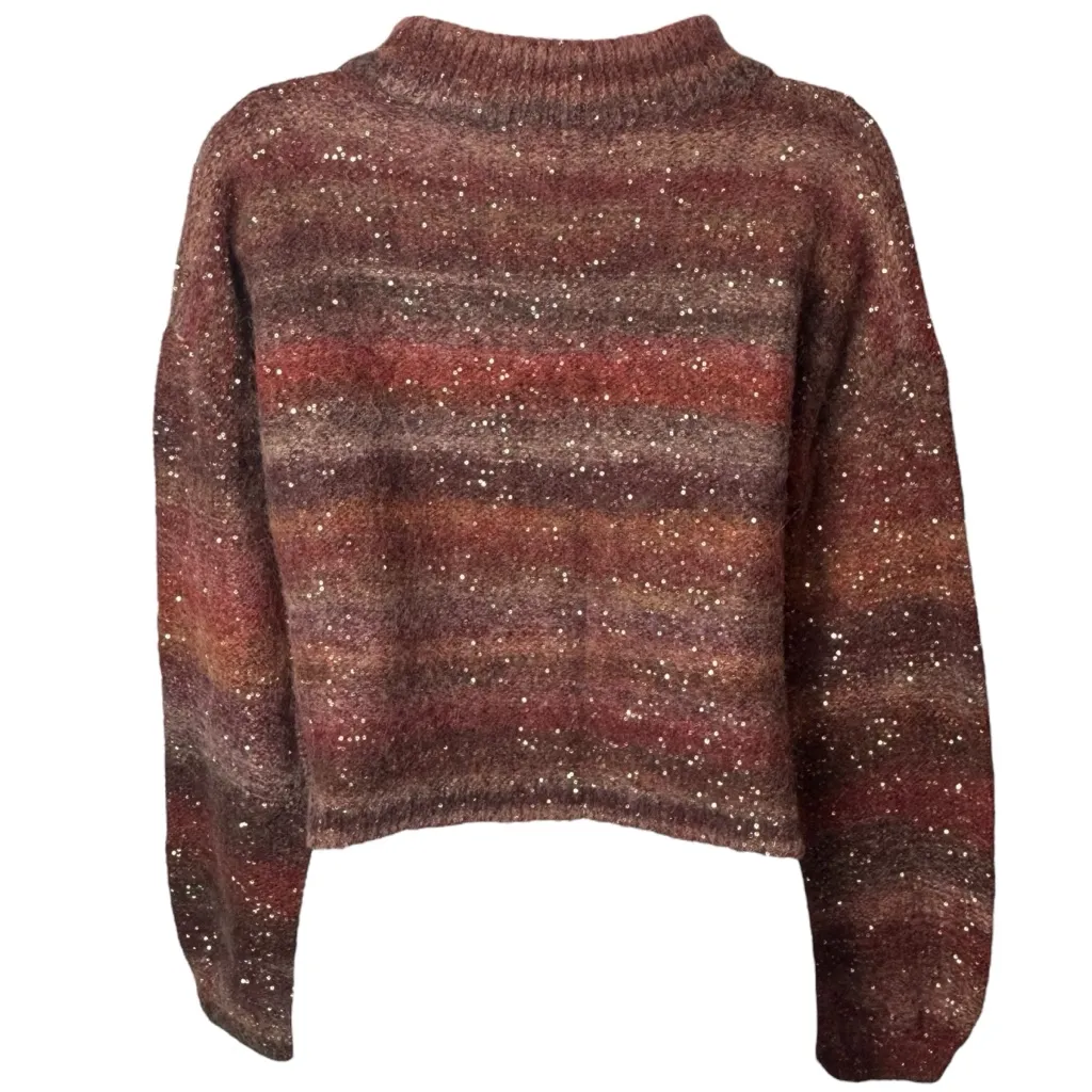 Banana Republic Ombre Sequin Cropped Cozy Sweater Holiday Cabin Wool Blend M - Image 5