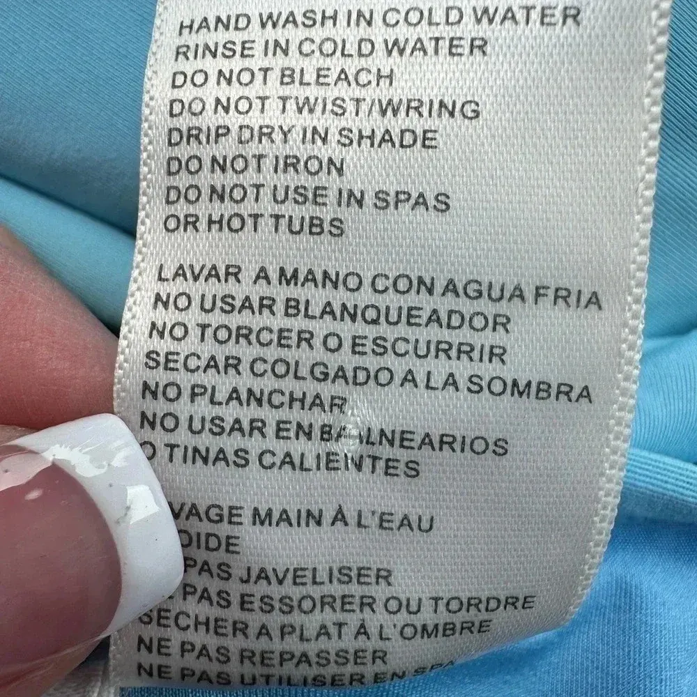 Calvin Klein Logo Classic One Piece Swimsuit Tiffany Blue Women’s Size 6 Small - Image 15