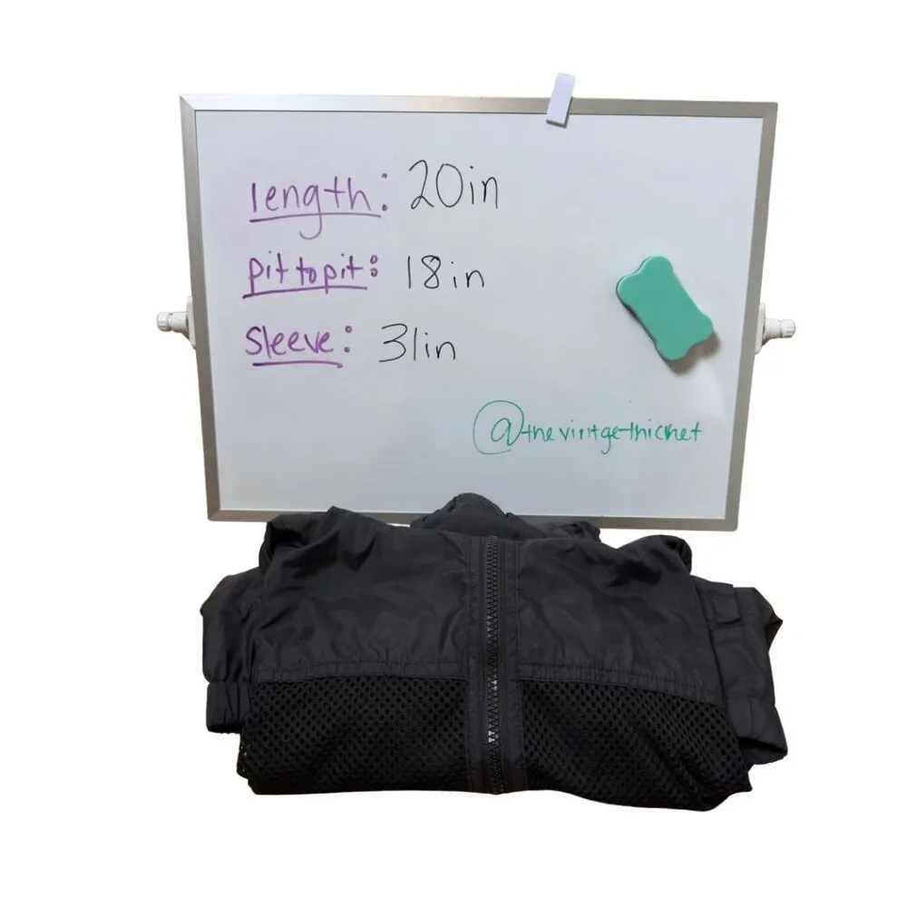 Garage Mesh Black Bomber Jacket Hooded Size Small Industrial Goth Rave - Image 8