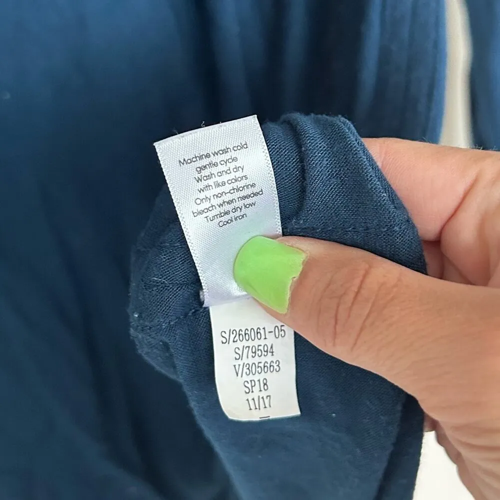 Athleta Blue Threadlight Asym Relaxed Long Sleeve Shirt Sz XS - Image 4