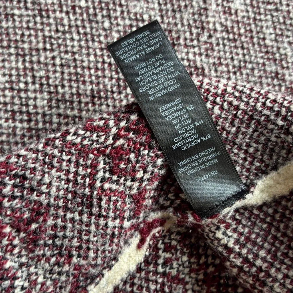 MAX Sport Embroidered Knit Embroidered Longline Cardigan M Boho Western Cowboy Red Size M - Image 12