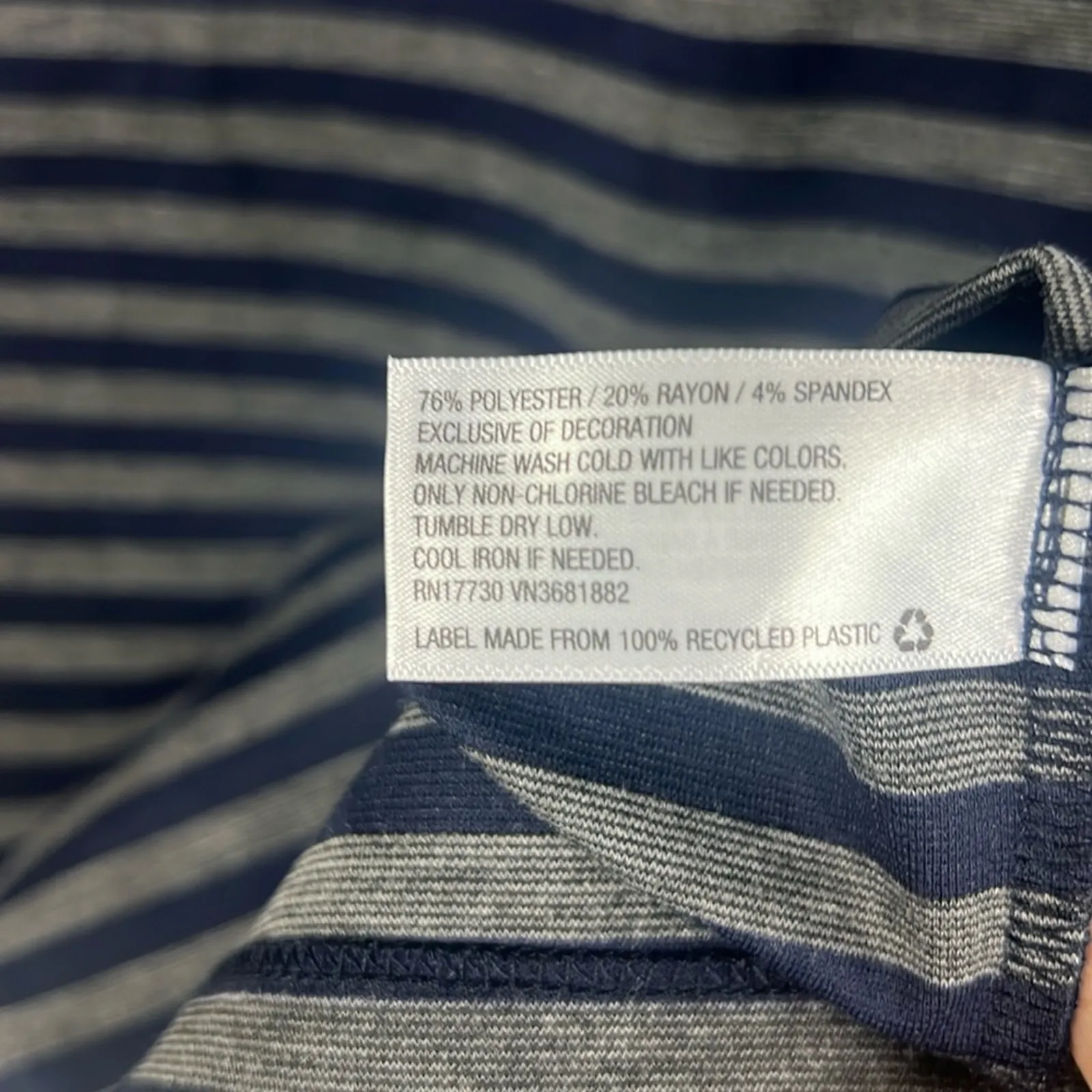 NWT Merona Sheath Dress Womens M Navy Gray Stripe Fitted Sleeveless Work Career - Image 6